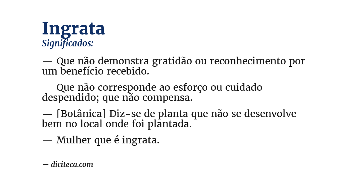 Significado de ingrata