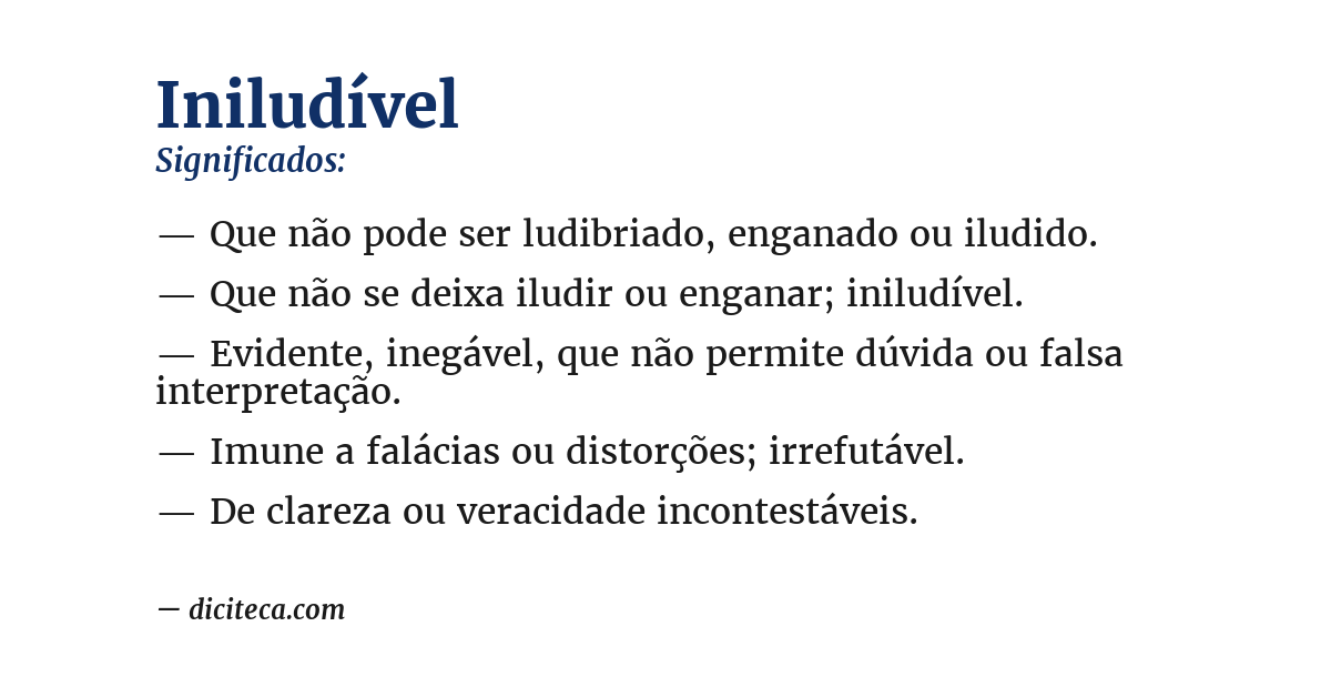 Significado de iniludível