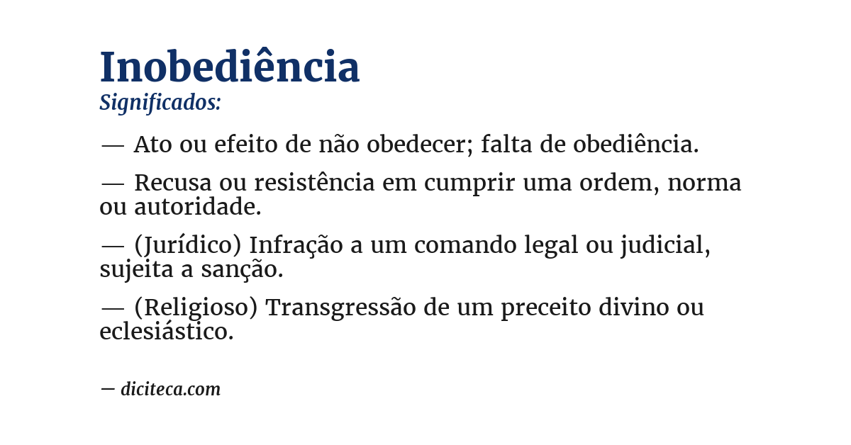 Significado de inobediência