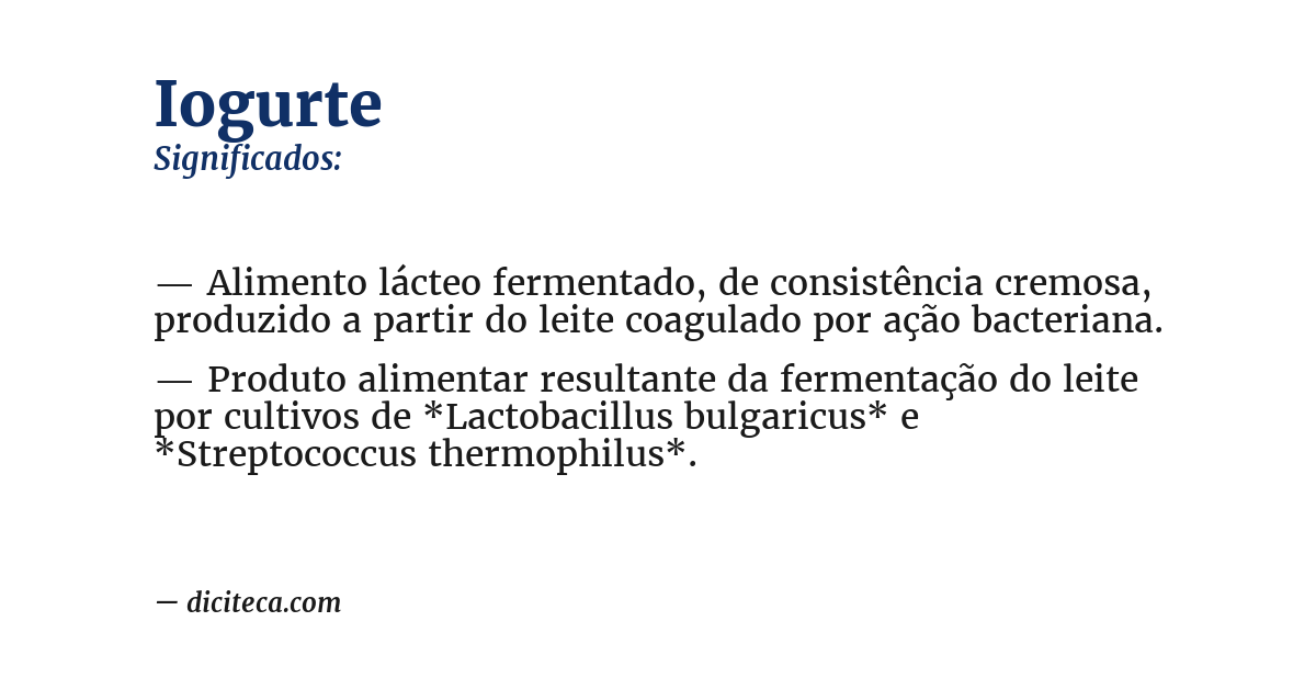 Significado de iogurte