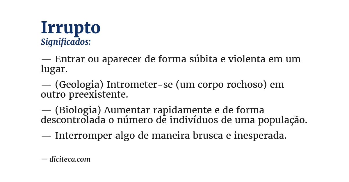 Significado de irrupto
