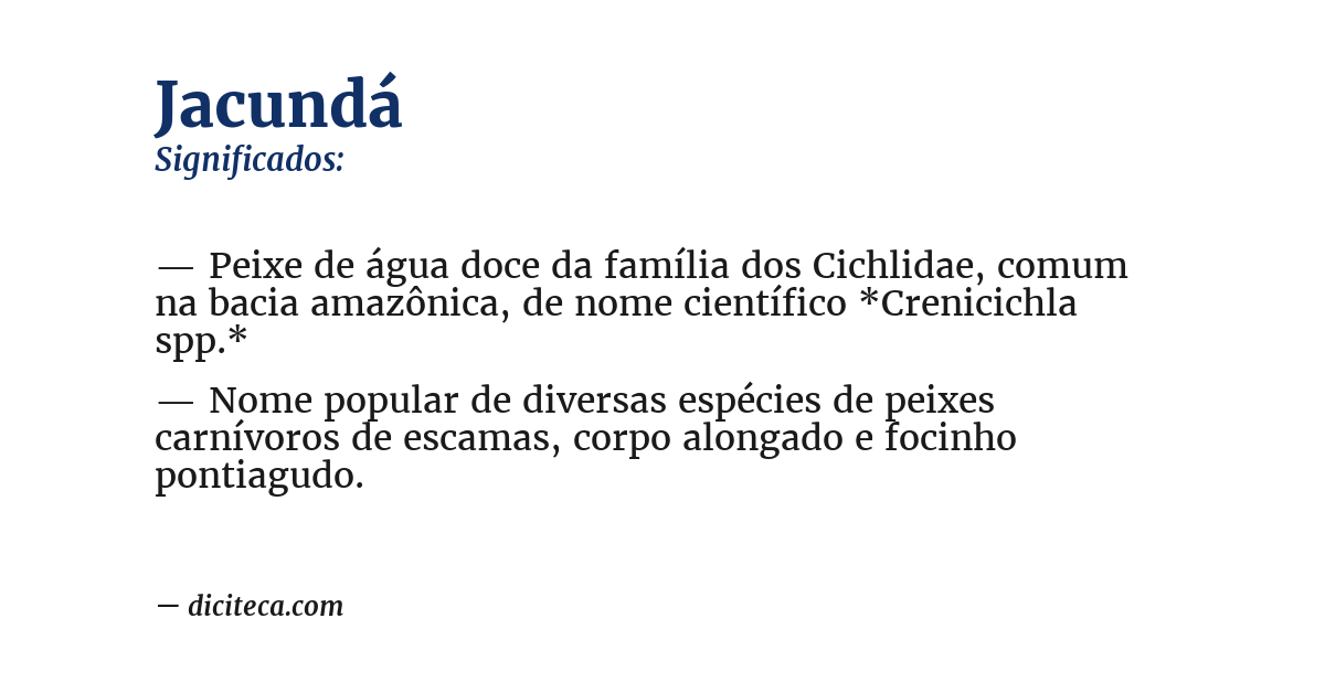 Significado de jacundá