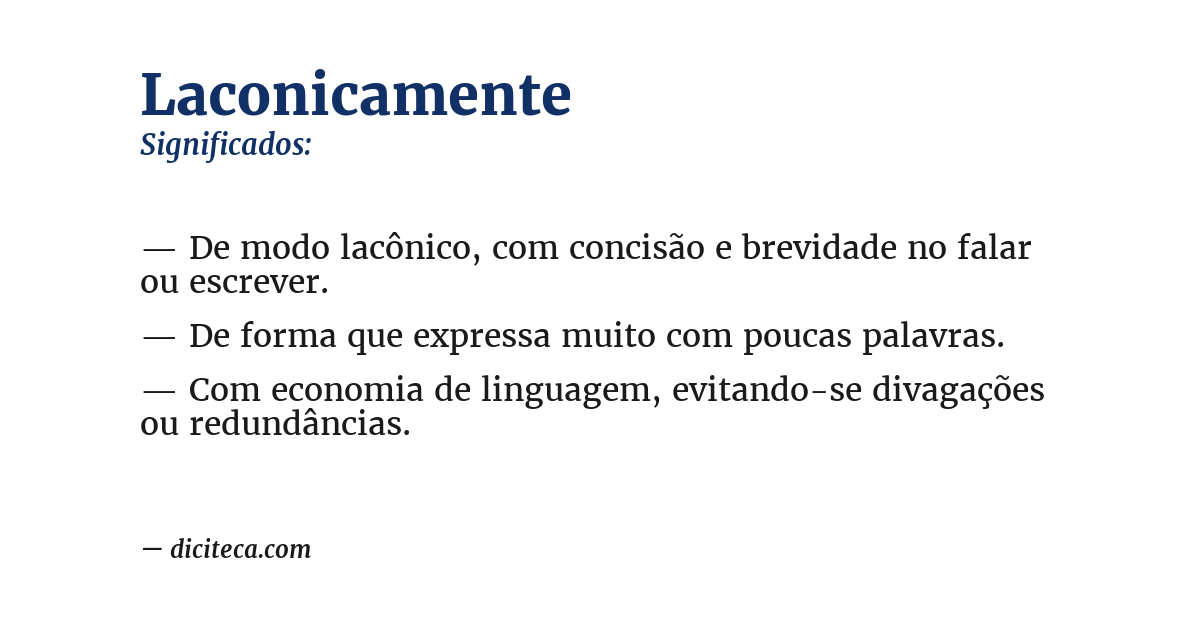 Significado de laconicamente