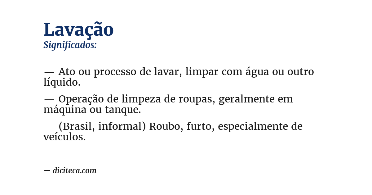 Significado de lavação