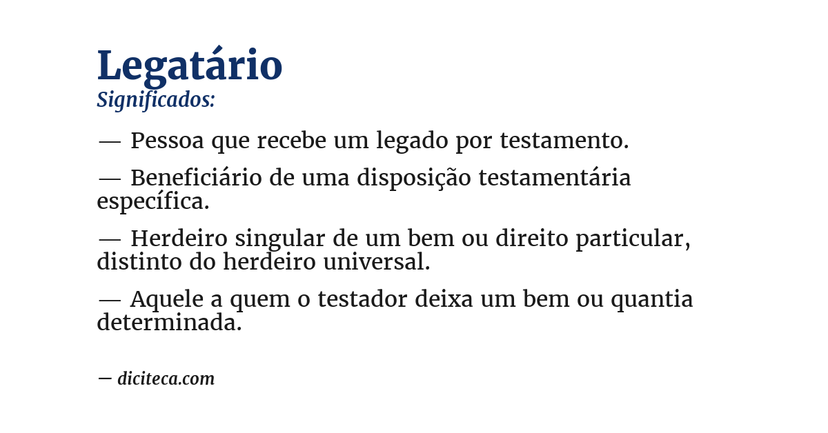 Significado de legatário
