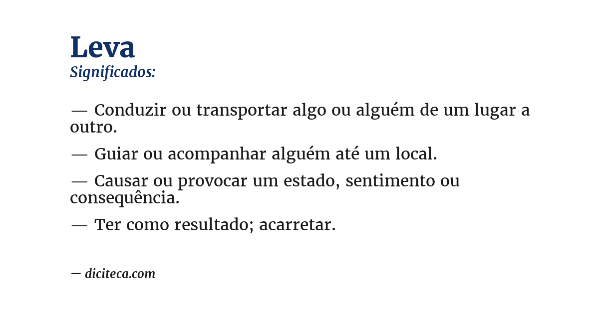 Significado de leva