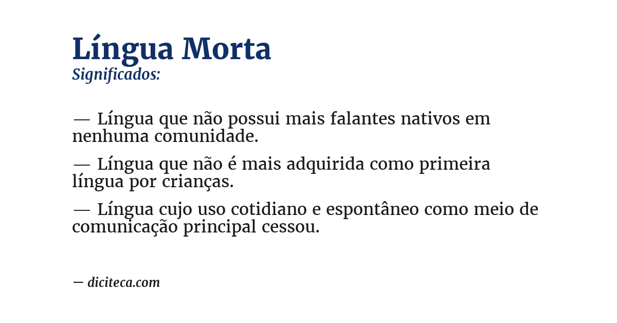 Significado de língua morta