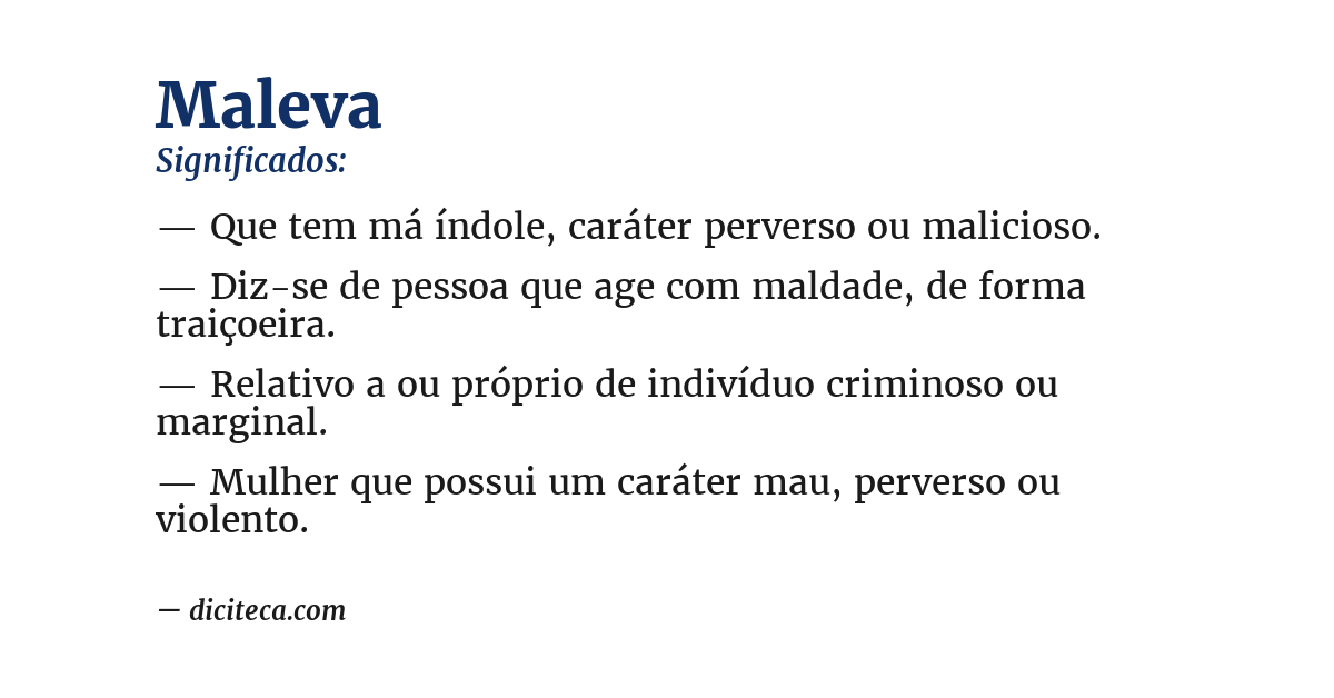 Significado de maleva