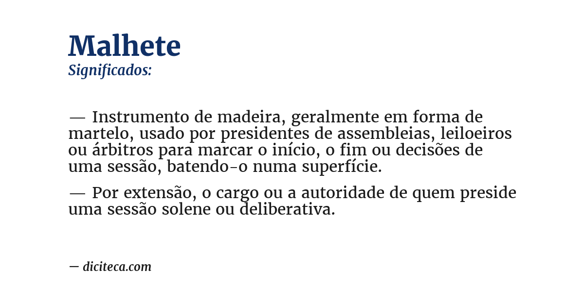 Significado de malhete