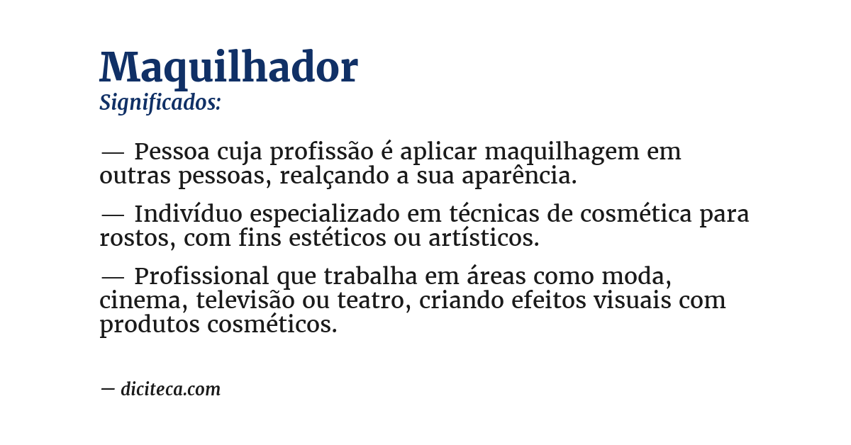Significado de maquilhador