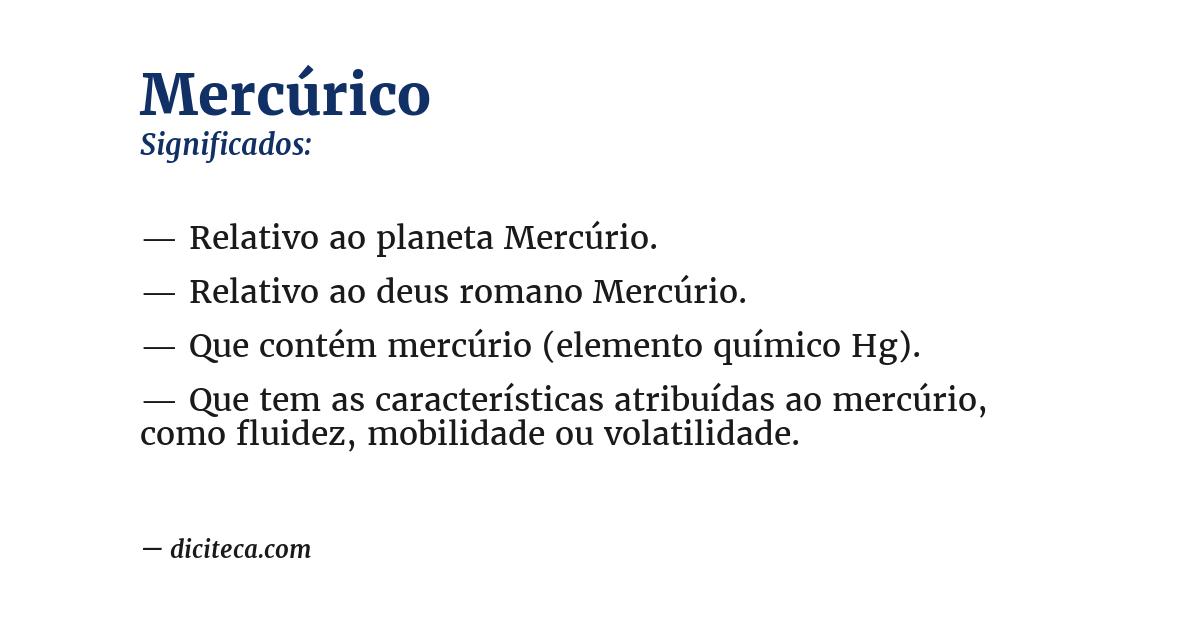 Significado de mercúrico