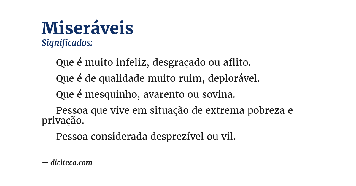Significado de miseráveis