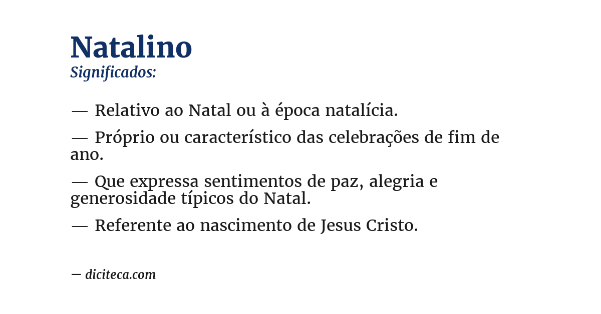 Significado de natalino