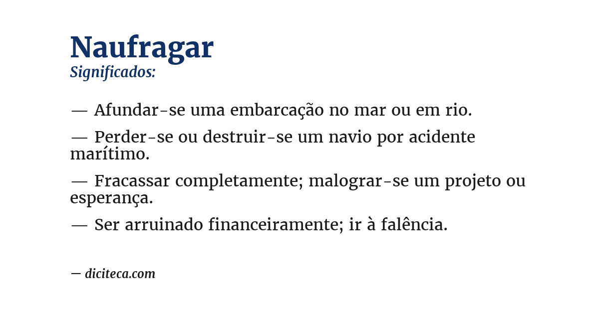 Significado de naufragar