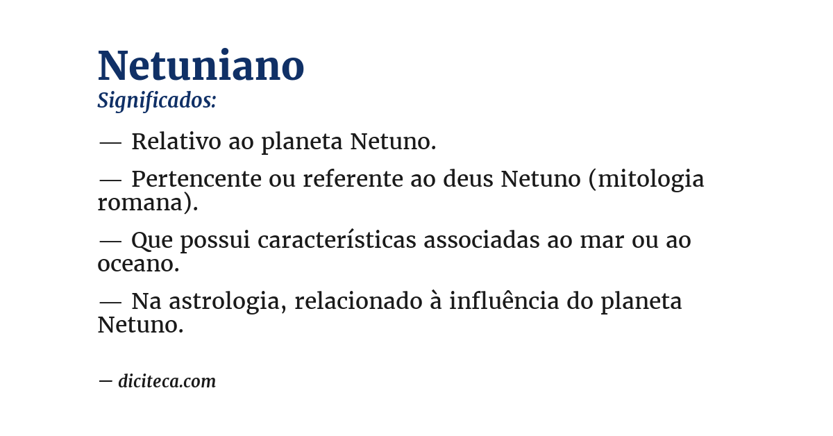 Significado de netuniano