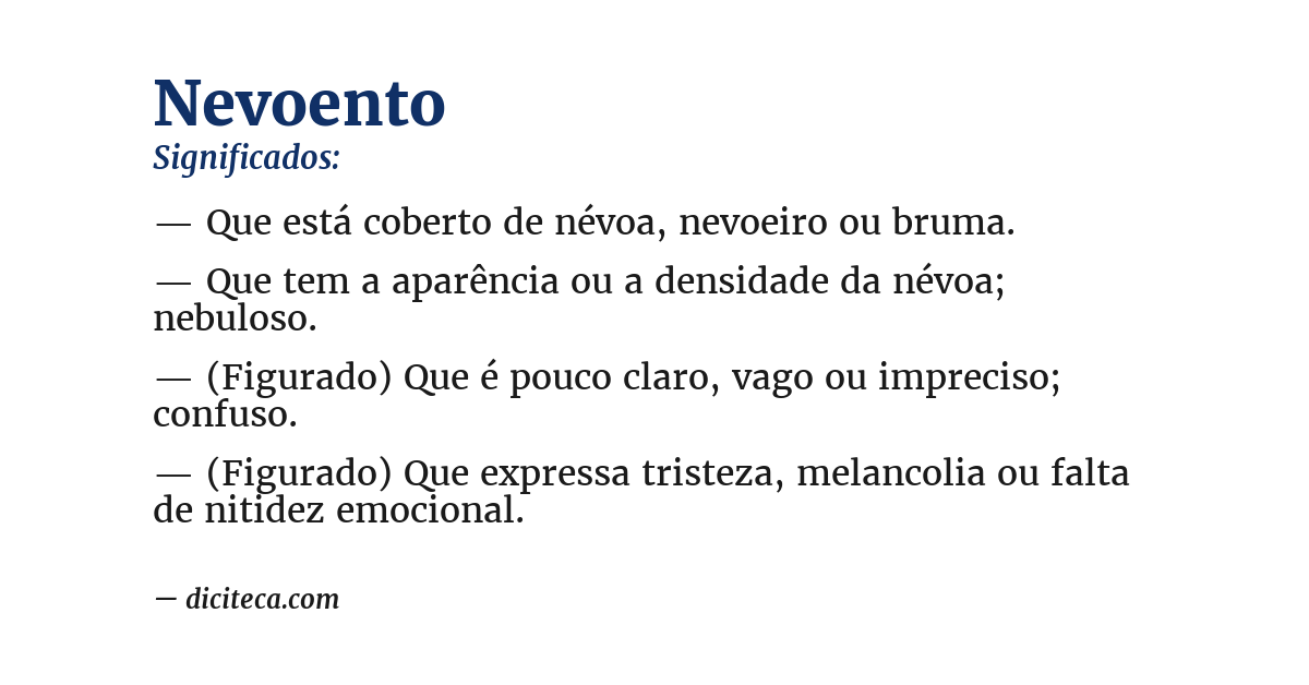 Significado de nevoento