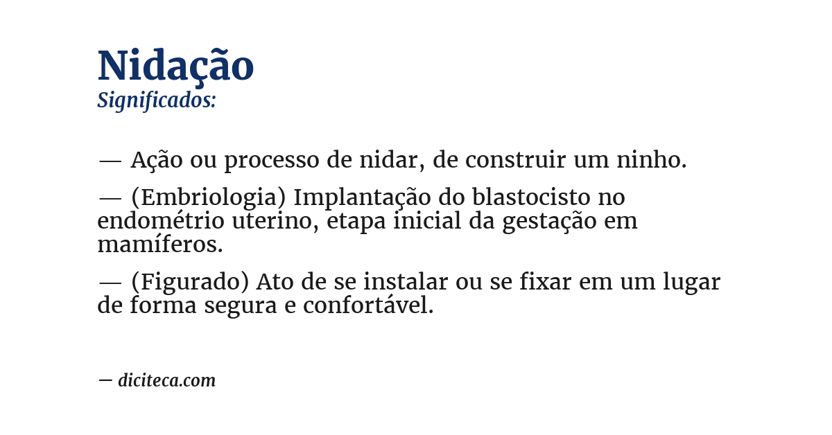 Significado de nidação
