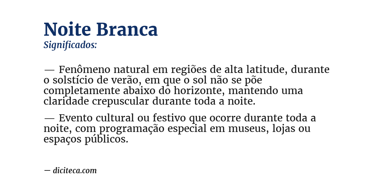 Significado de noite branca