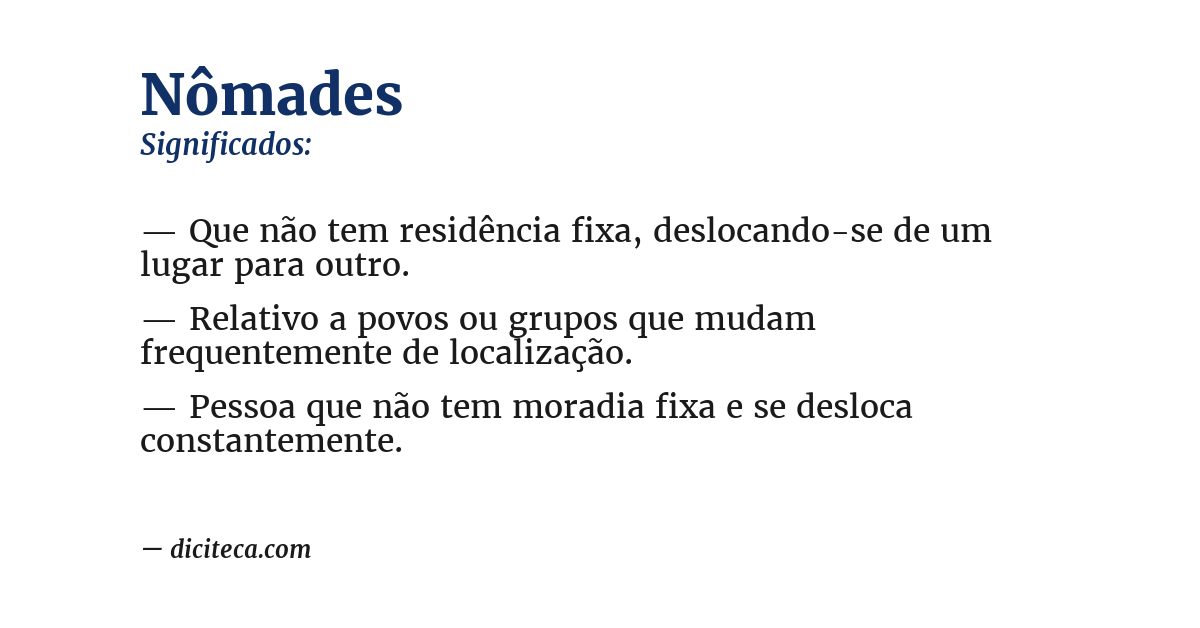 Significado de nômades