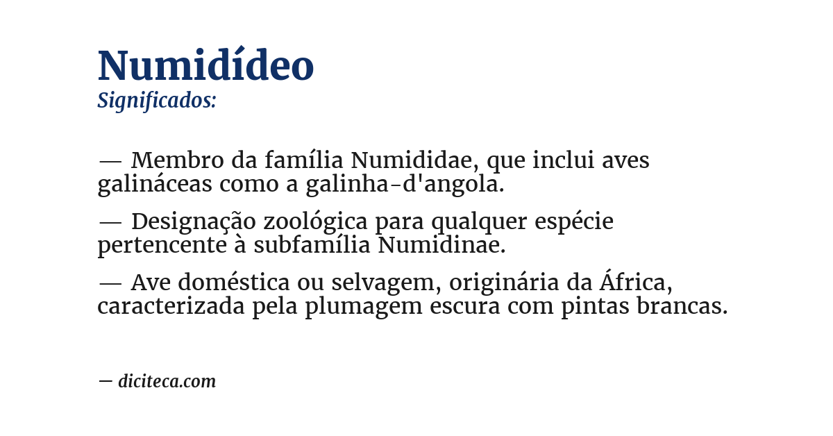 Significado de numidídeo