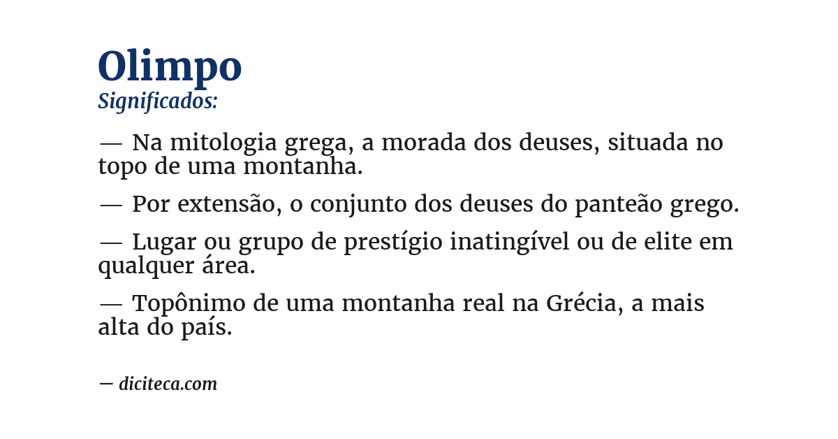 Significado de olimpo