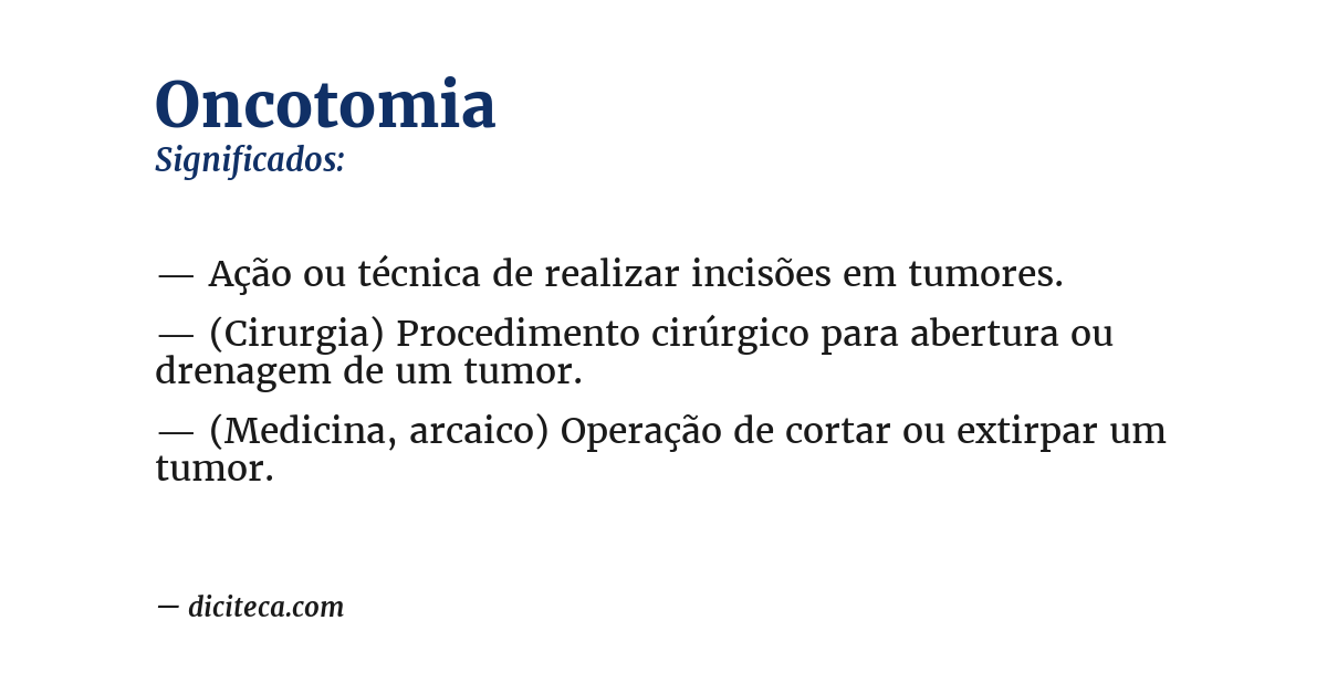 Significado de oncotomia