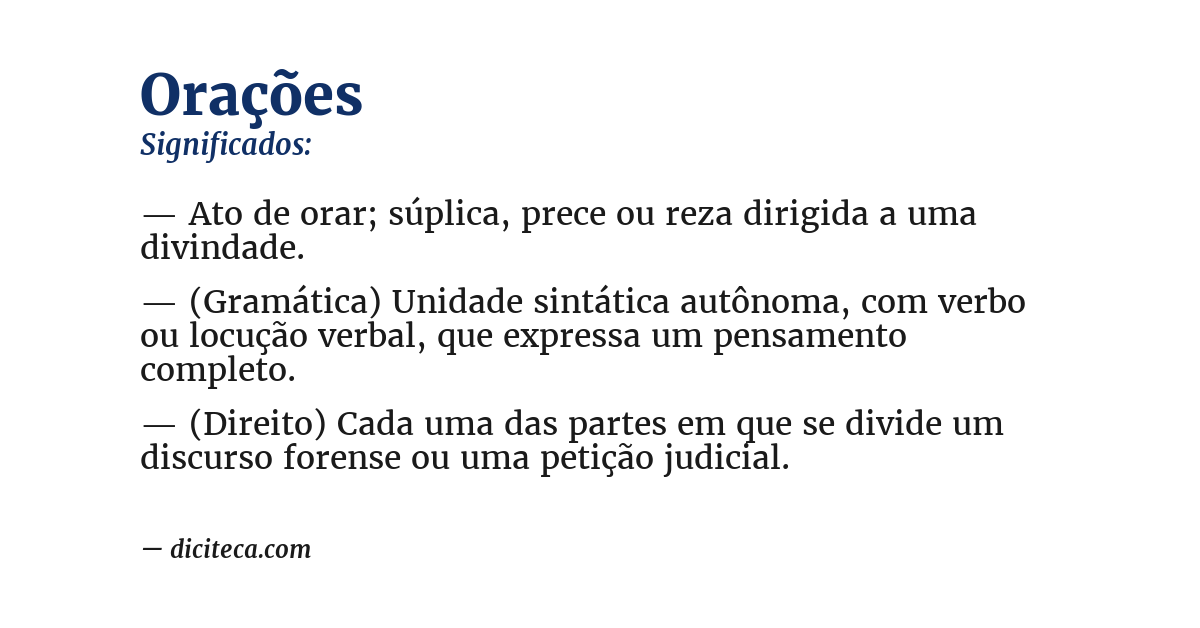 Significado de orações