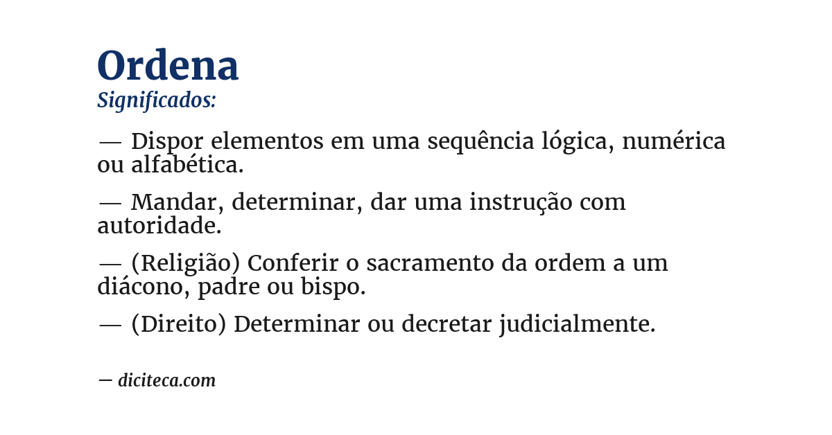 Significado de ordena