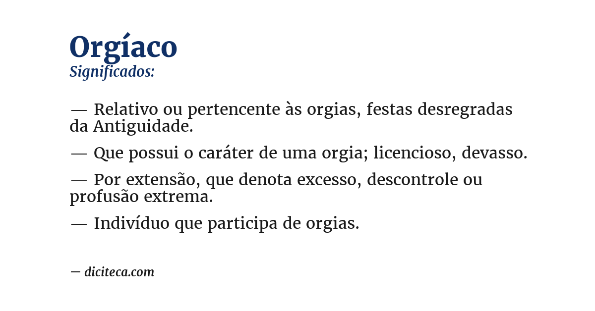 Significado de orgíaco