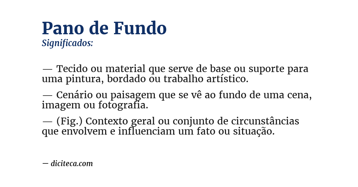 Significado de pano de fundo