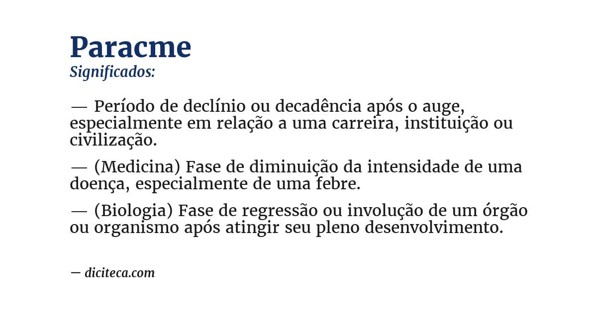 Significado de paracme