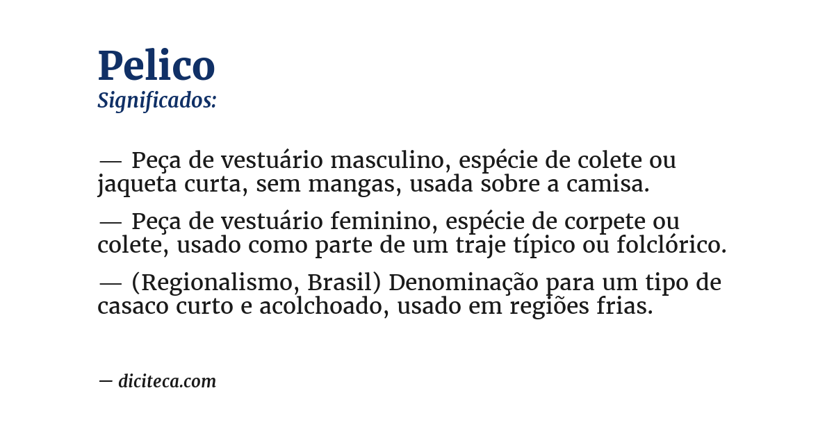 Significado de pelico