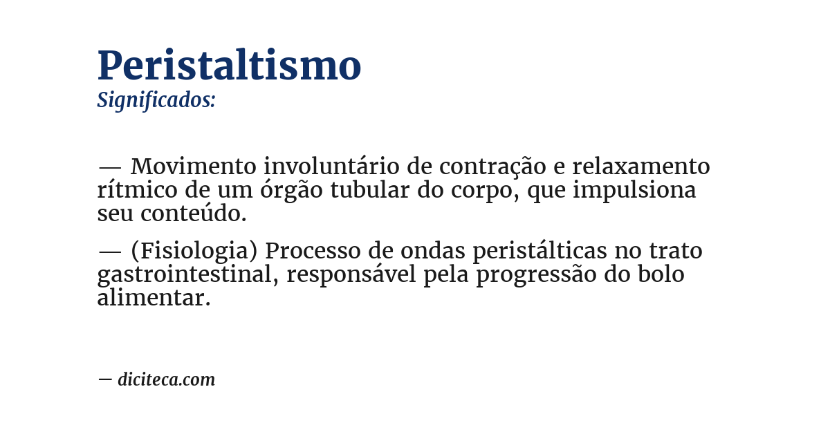 Significado de peristaltismo