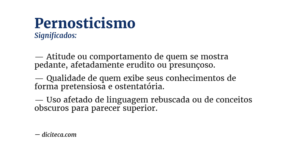 Significado de pernosticismo