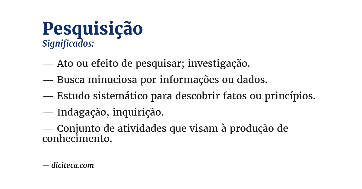 Significado de pesquisição