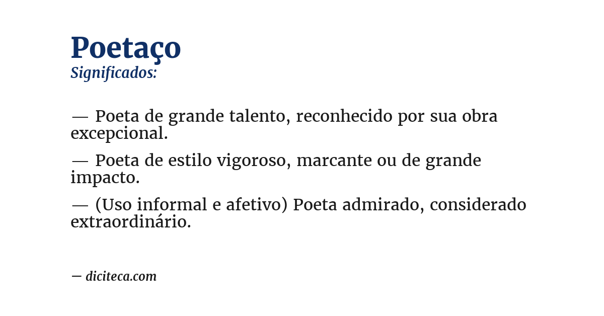 Significado de poetaço