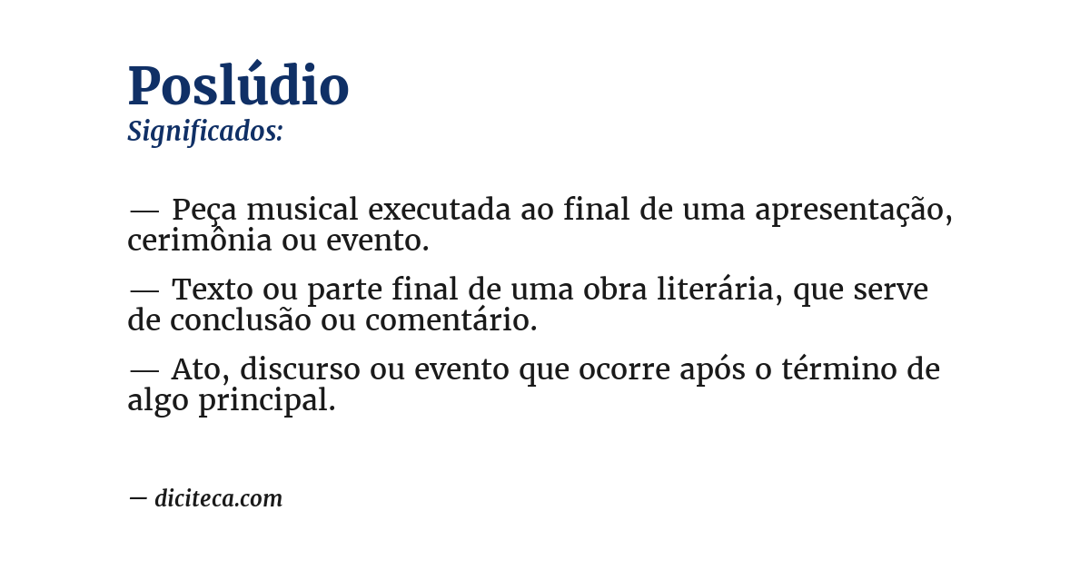 Significado de poslúdio