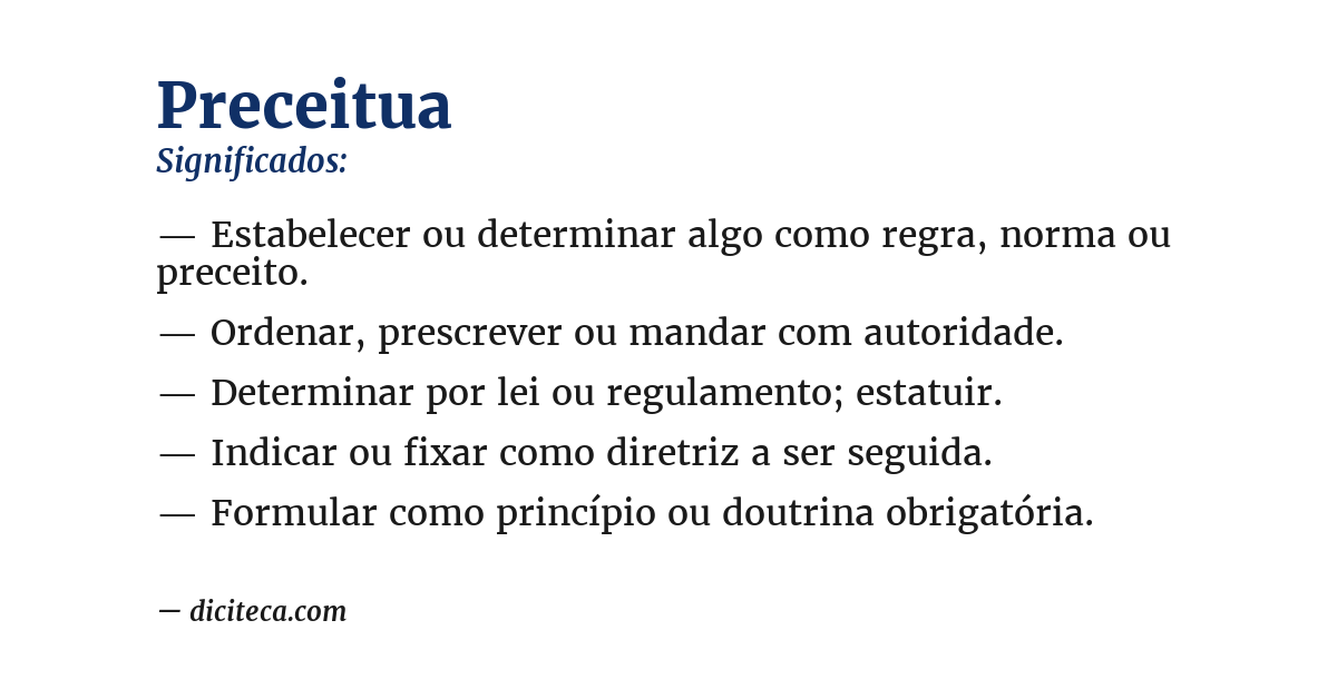 Significado de preceitua
