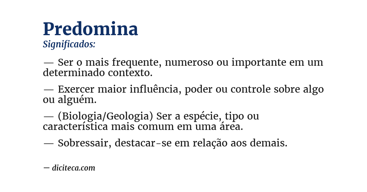 Significado de predomina