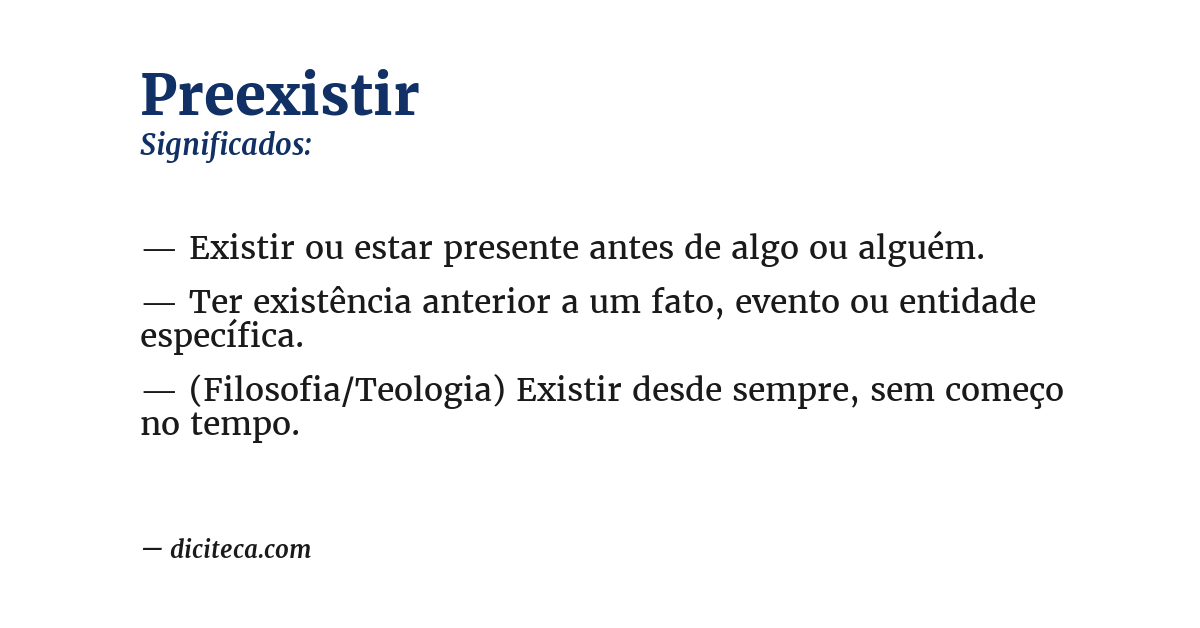 Significado de preexistir