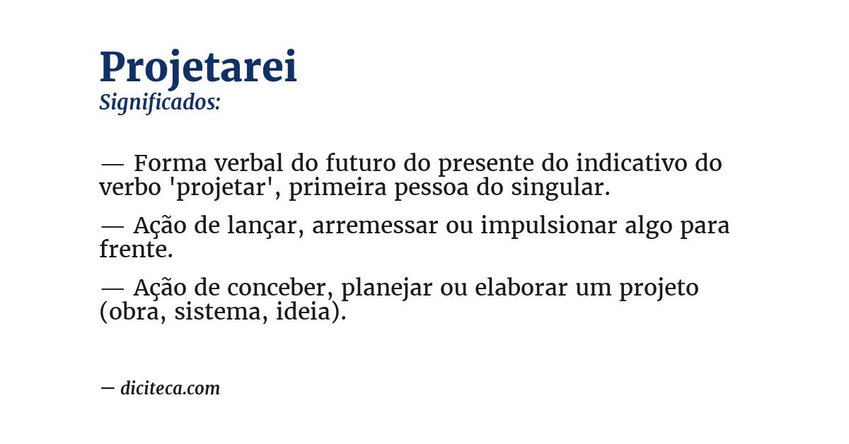 Significado de projetarei