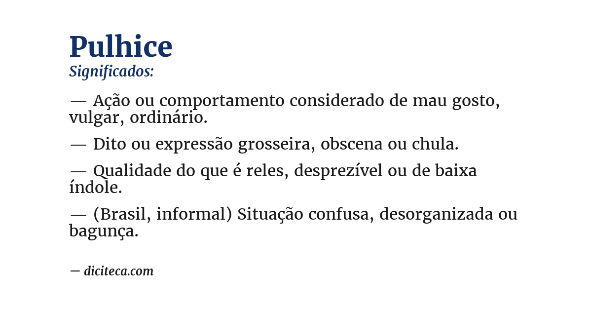 Significado de pulhice