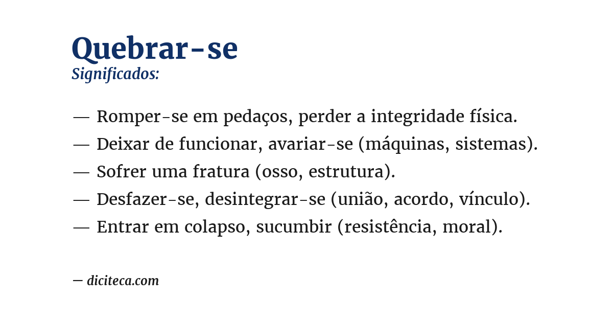 Significado de quebrar-se