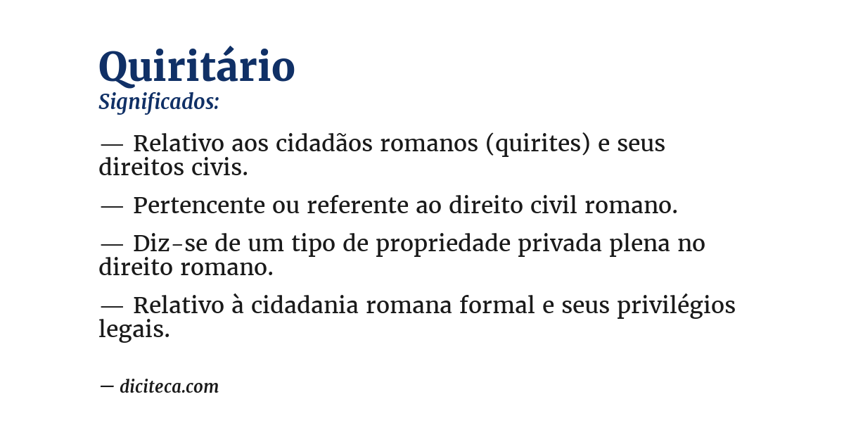 Significado de quiritário