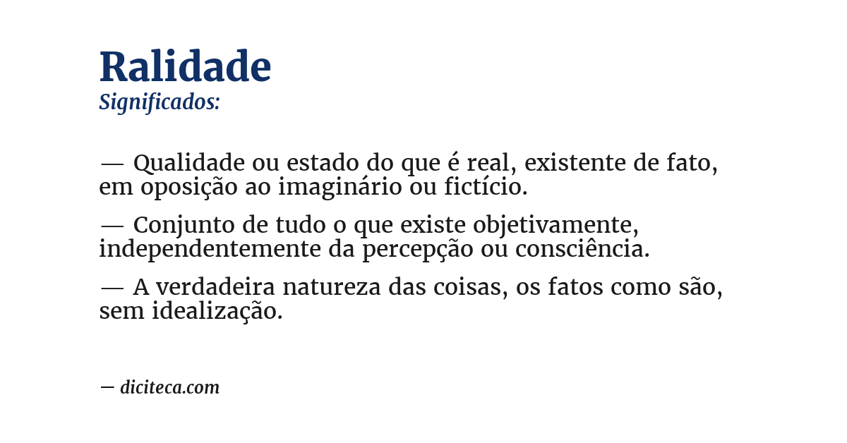 Significado de ralidade