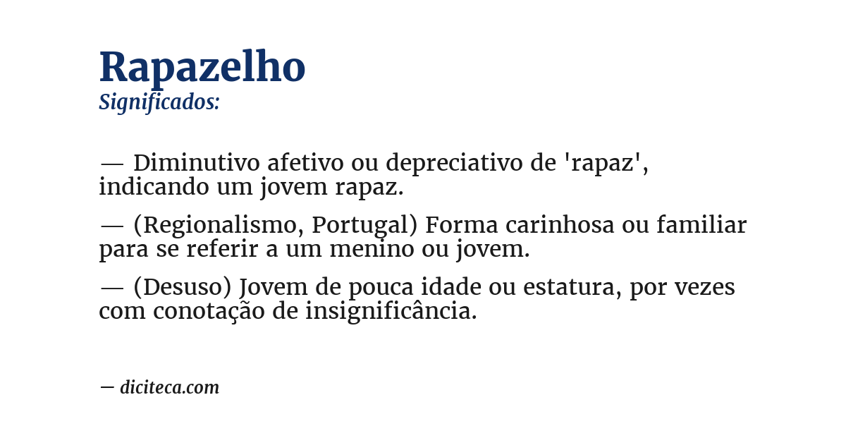 Significado de rapazelho