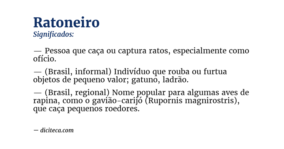 Significado de ratoneiro