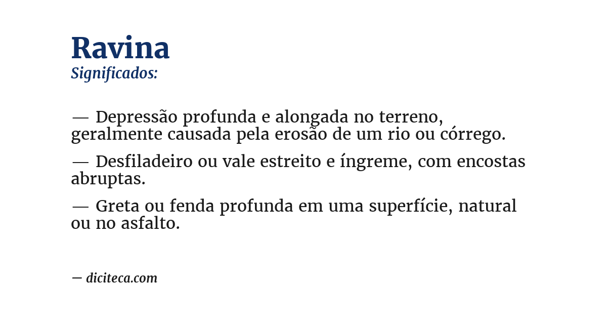Significado de ravina