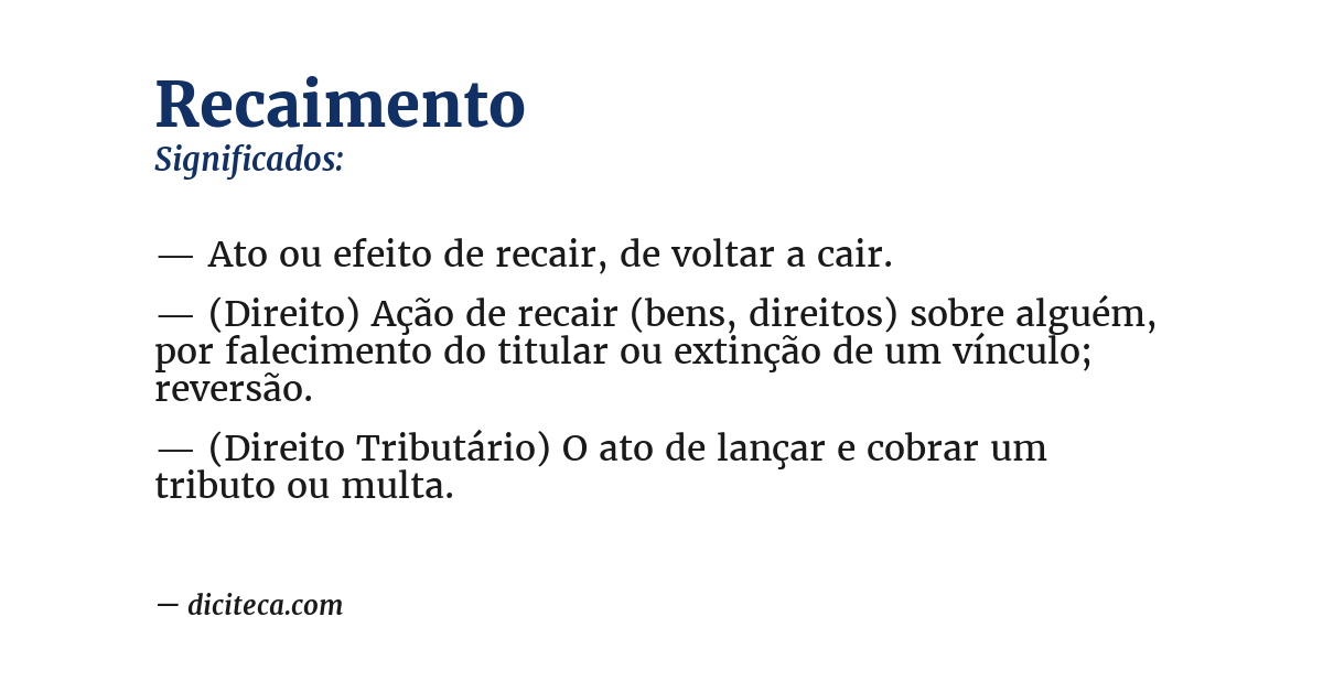 Significado de recaimento