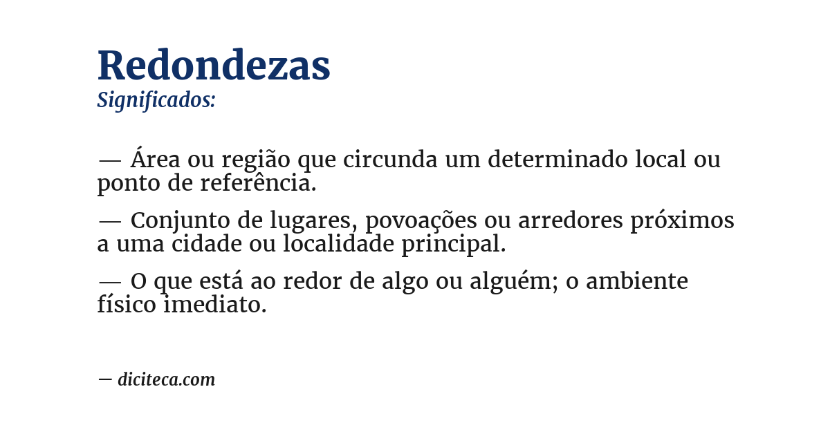 Significado de redondezas